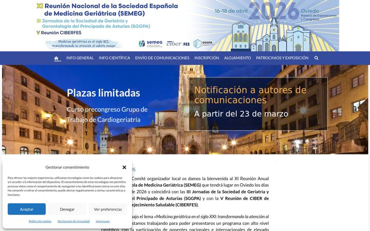 Screenshot of congresosemeg.com
