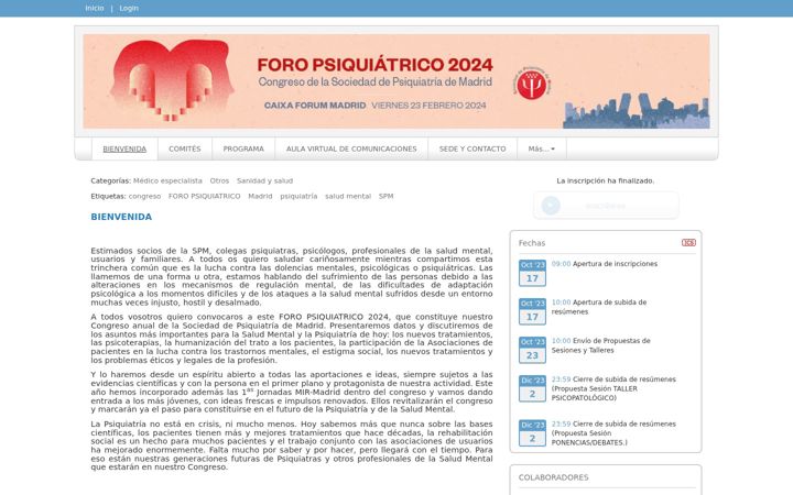 Screenshot of congresospm.com