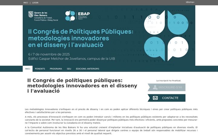 Screenshot of congrespolitiquespubliques2025.es