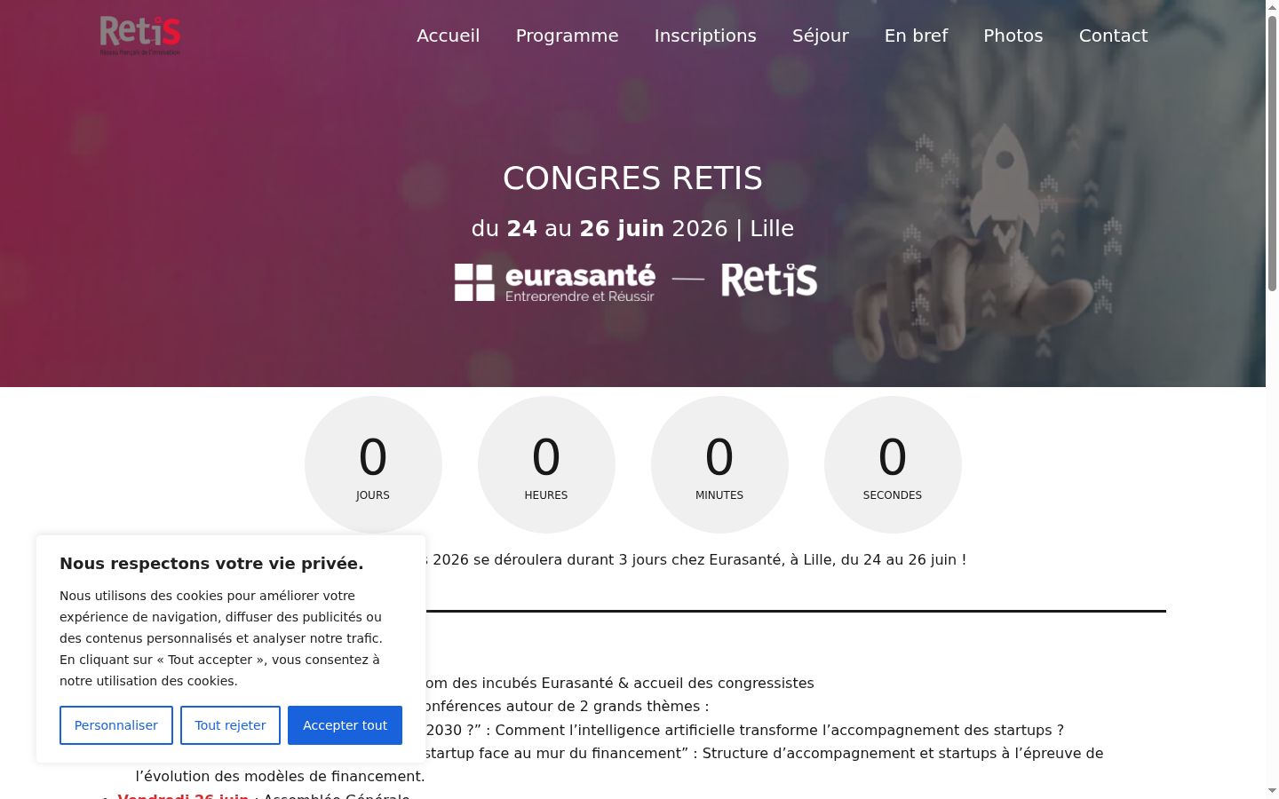 Ekrānuzņēmums ar piekrišanas baneri, kas tika rādīts pirms jebkādas mijiedarbības