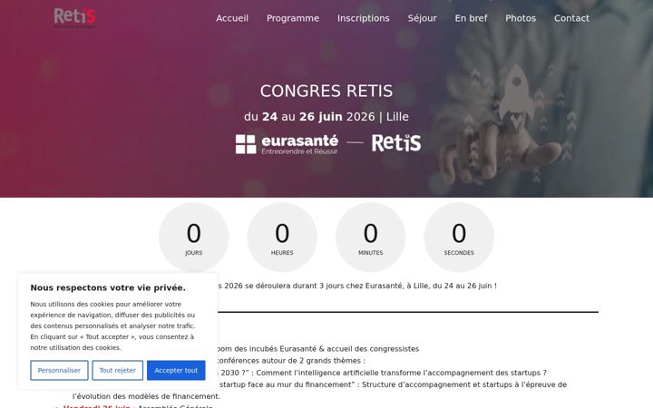 Screenshot of congresretis.fr