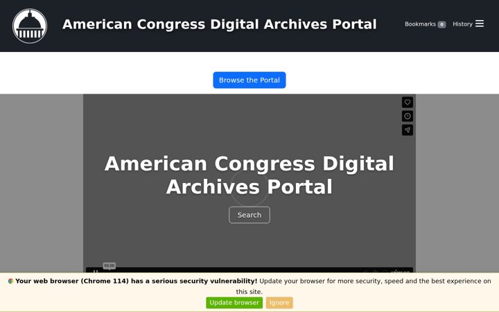 Screenshot of congressarchives.org