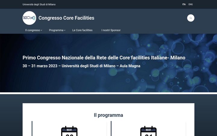 Skärmbild av congresso-cf.unimi.it