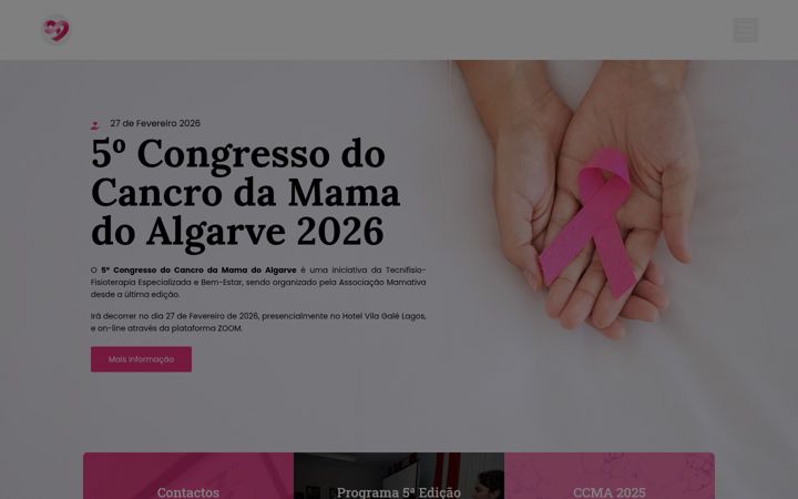 Screenshot of congressodocancrodamamadoalgarve.pt