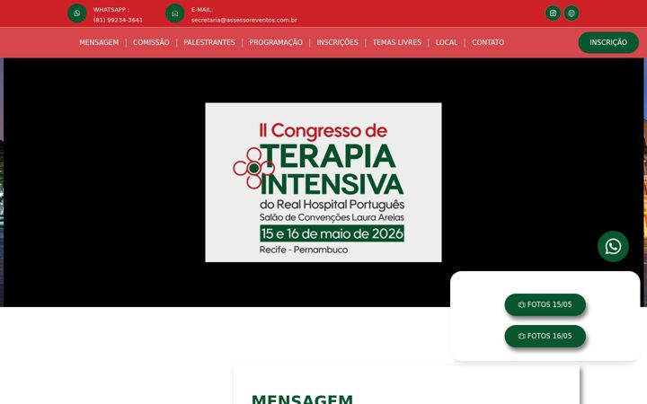 Screenshot di congressointensivarhp26.com.br