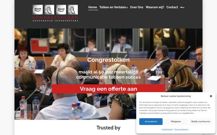 Screenshot von congrestolken.nl