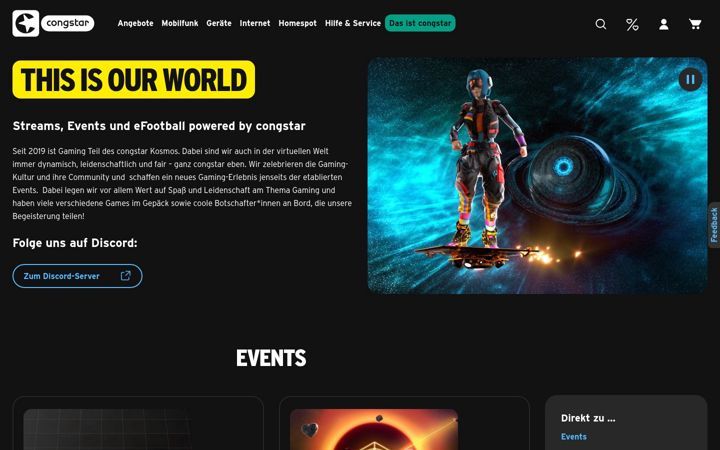 Screenshot of congstar-gaming.de