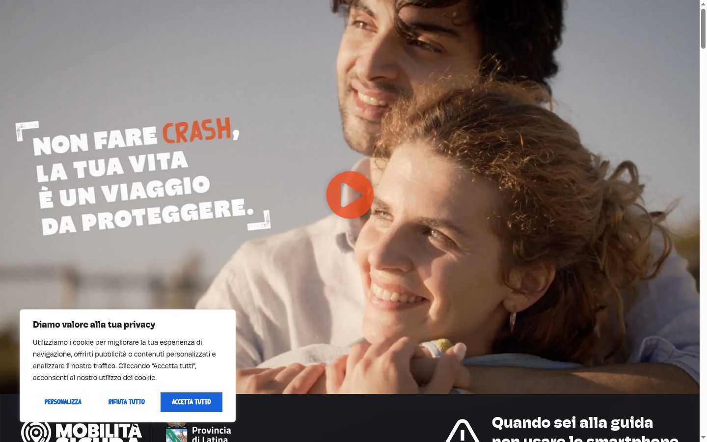 Sutikimo reklamjuostės, rodytos prieš bet kokią sąveiką, ekrano kopija