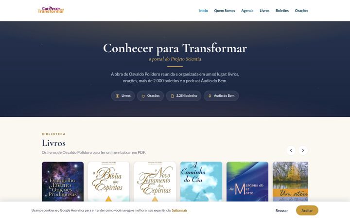 Screenshot of conhecerparatransformar.com.br