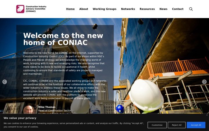 Screenshot του coniac.org.uk