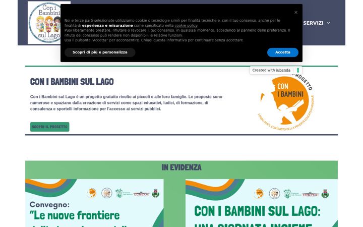 Captură de ecran a conibambinisullago.it