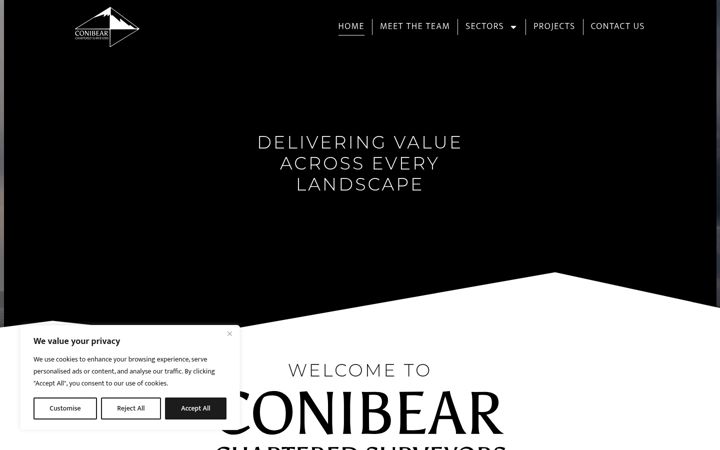 Screenshot of conibearsurveyors.co.uk