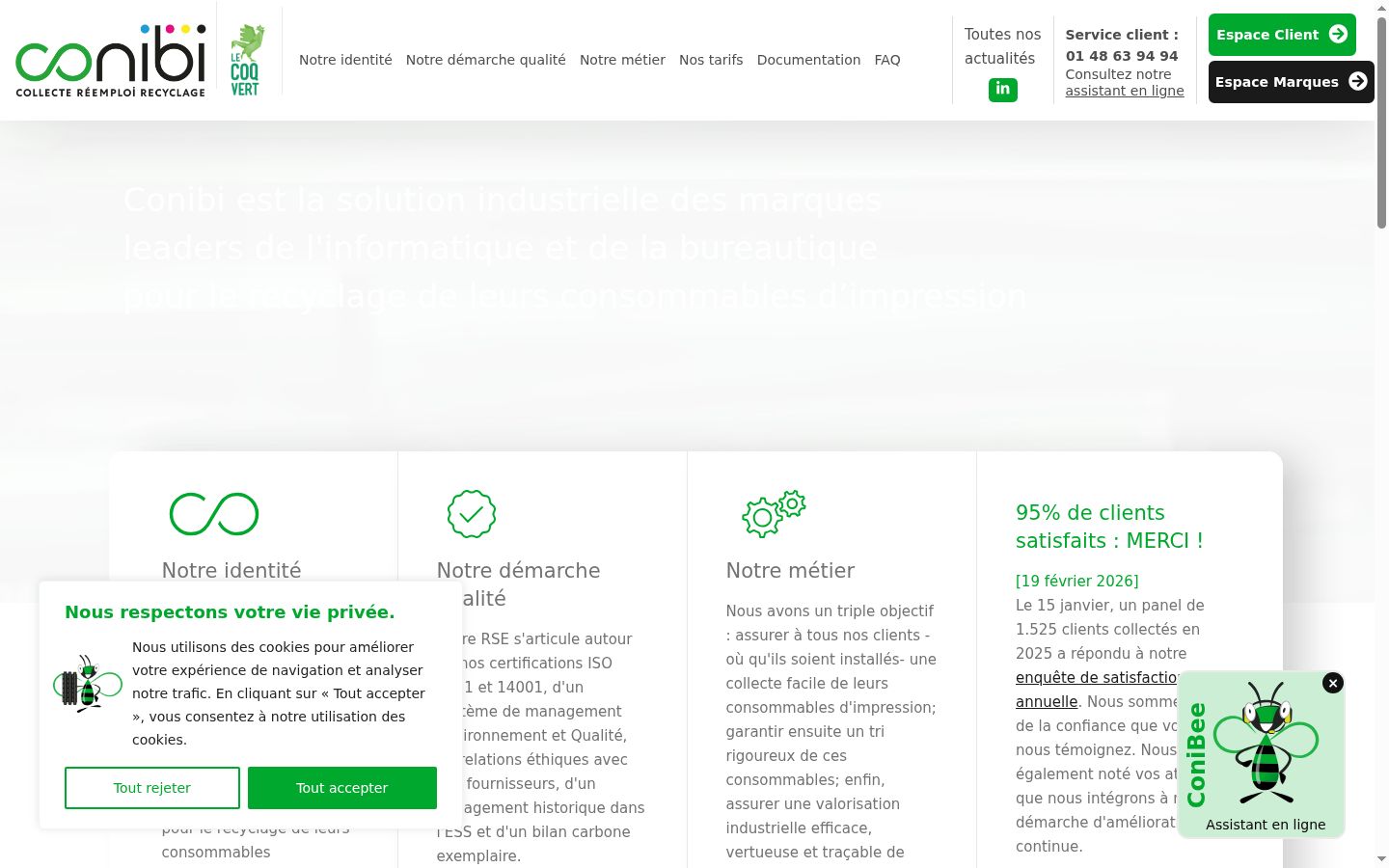 Captura de ecrã do banner de consentimento apresentado antes de qualquer interação