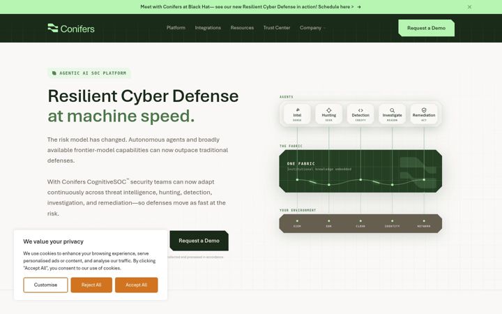 Screenshot of conifers.ai