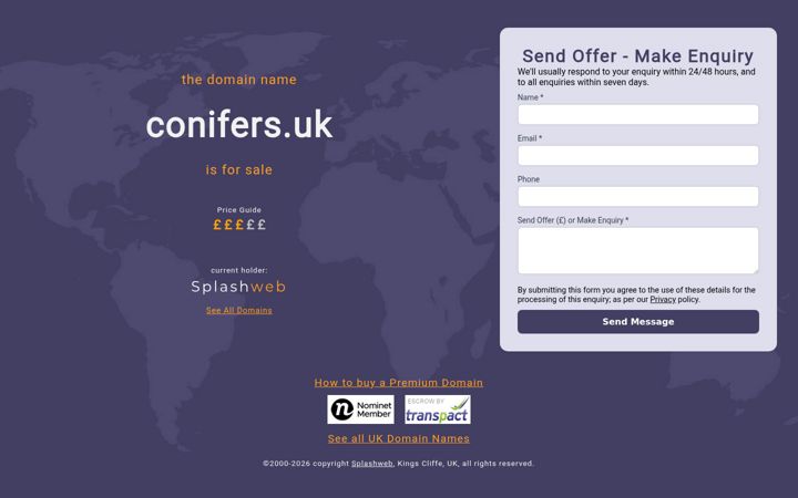Screenshot of conifers.uk