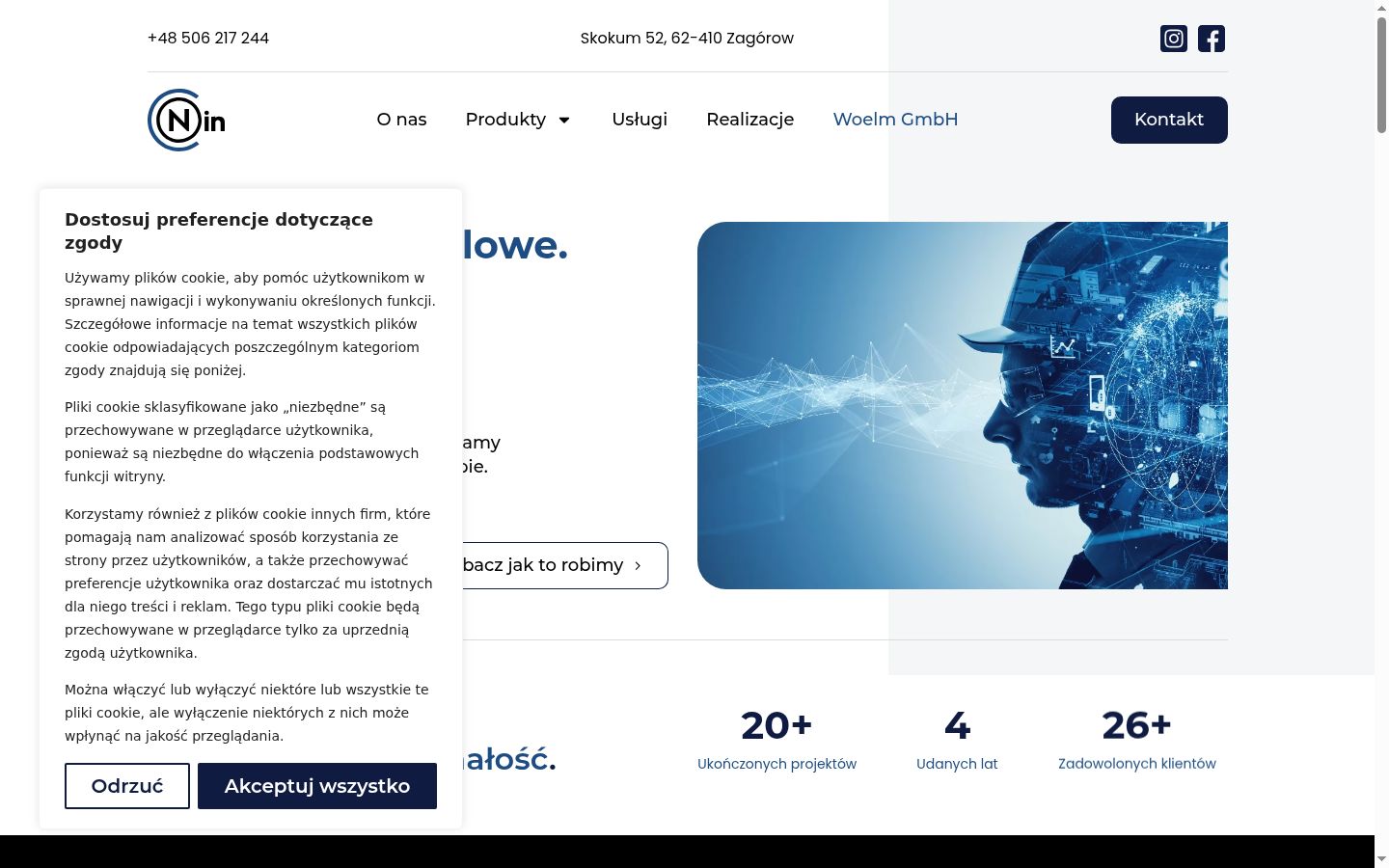 Screenshot of the consent banner shown before any interaction