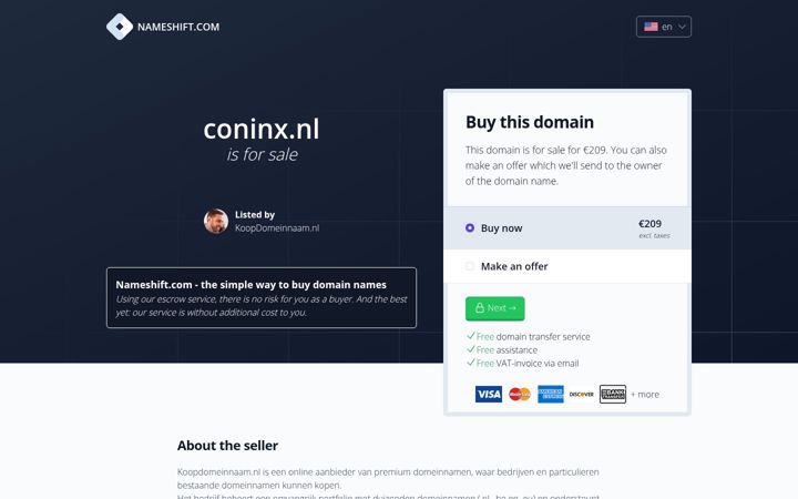 Screenshot of coninx.nl