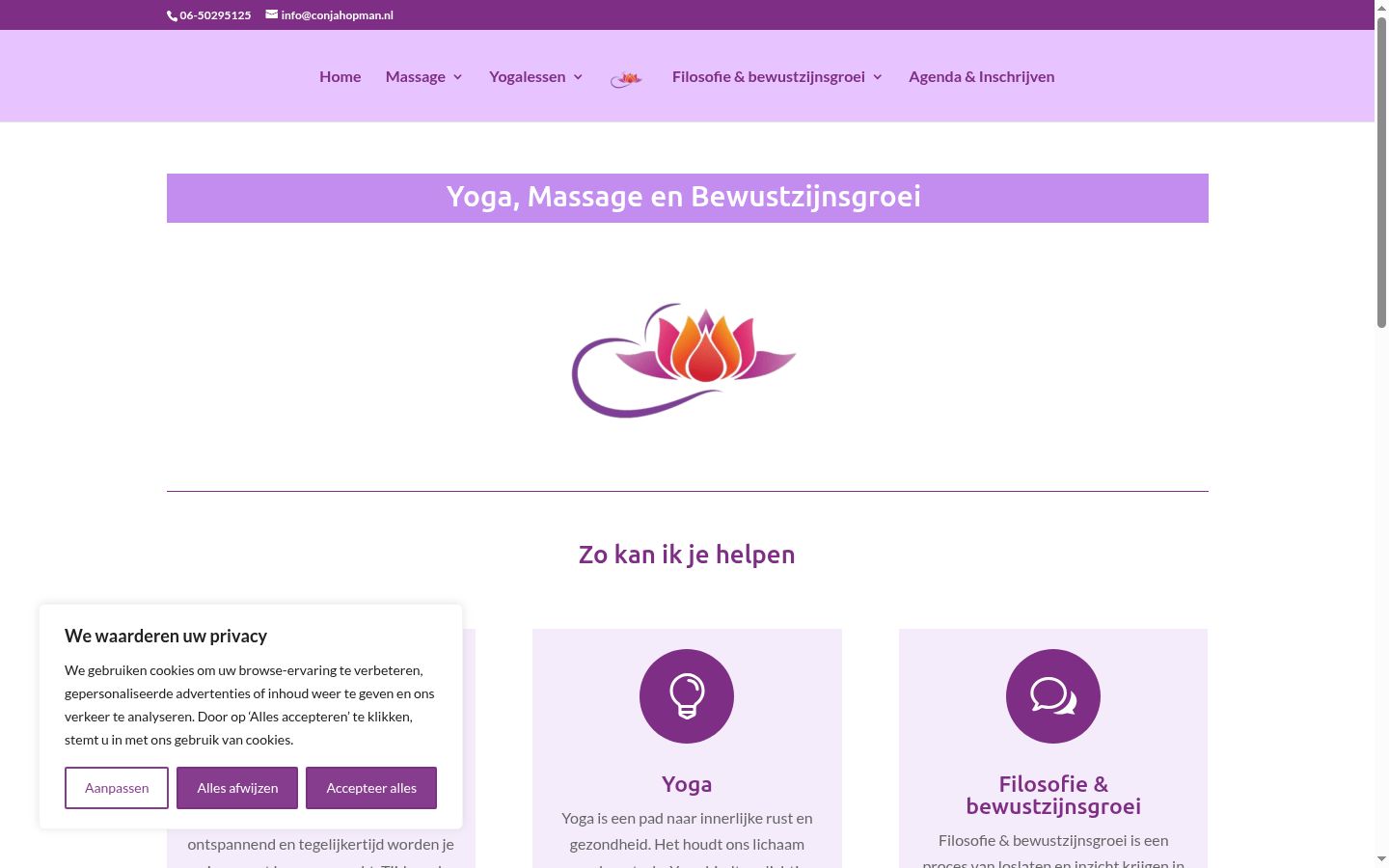 Screenshot des Einwilligungsbanners vor jeglicher Interaktion