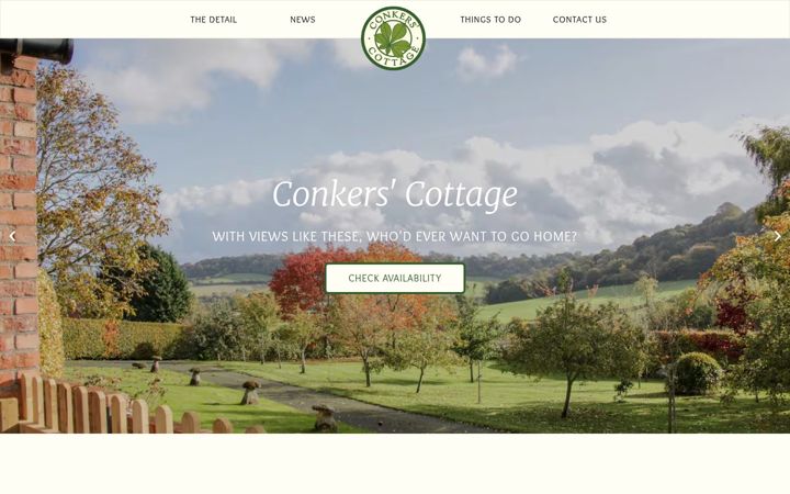 Screenshot of conkerscottage.co.uk