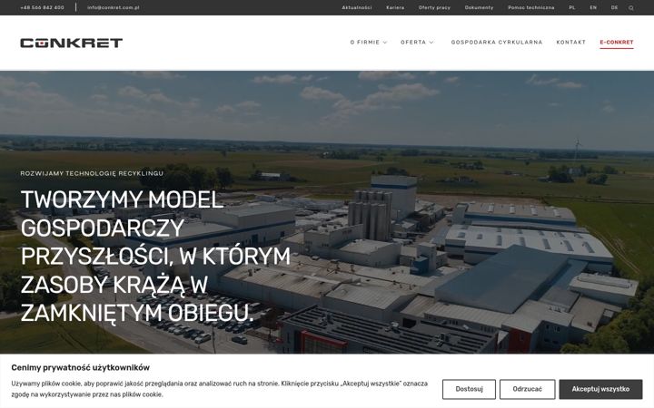 Screenshot of conkret.com.pl