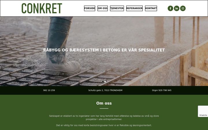 Screenshot of conkret.no