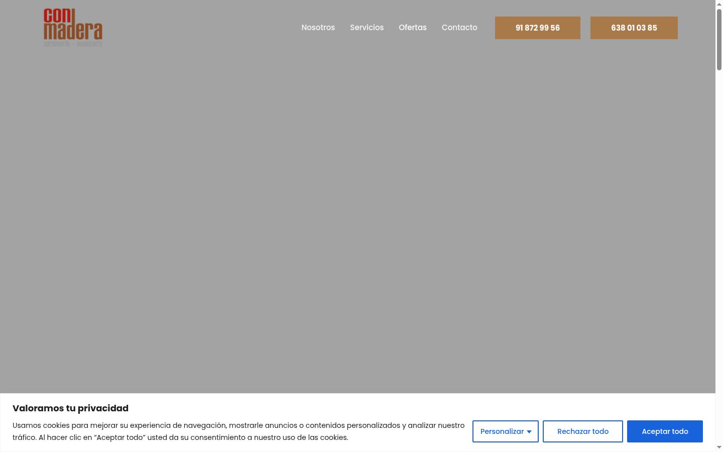 Screenshot des Einwilligungsbanners vor jeglicher Interaktion