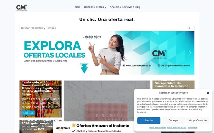 Screenshot von conmenosmas.es