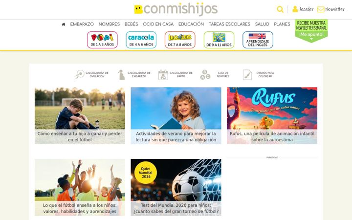 Screenshot of conmishijos.com