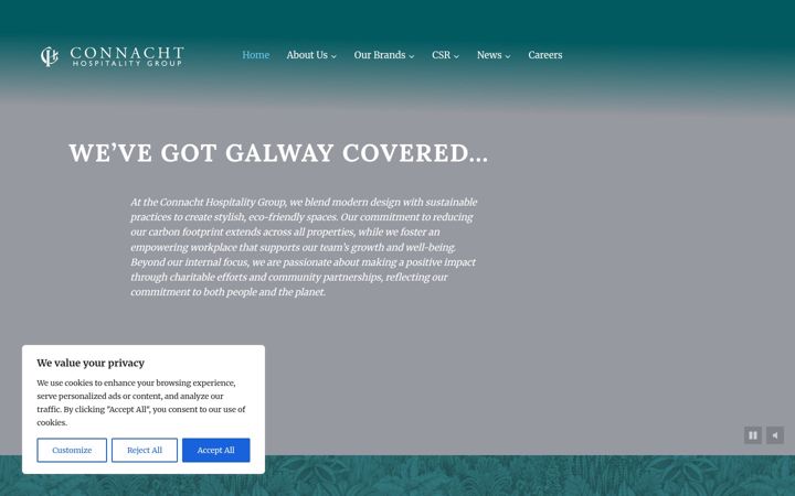Zrzut ekranu connachthospitalitygroup.ie