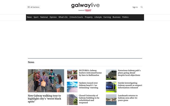 Screenshot of connachttribune.ie