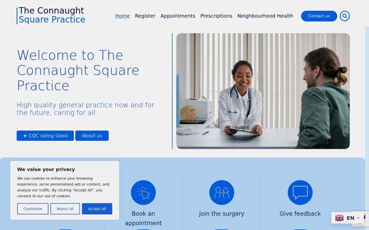 Screenshot of connaughtsquarepractice.co.uk
