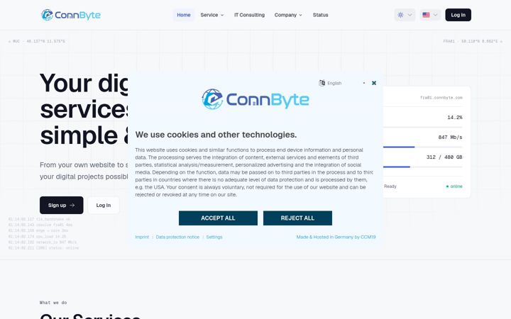 Screenshot of connbyte.com