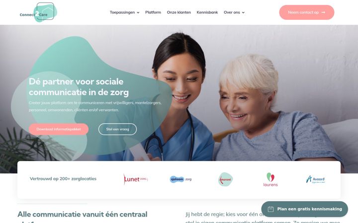 Screenshot von connect-2-care.nl