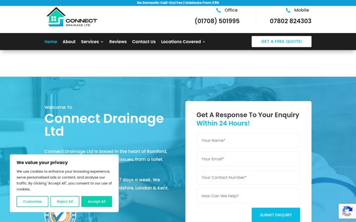 Screenshot of connect-drainage.co.uk