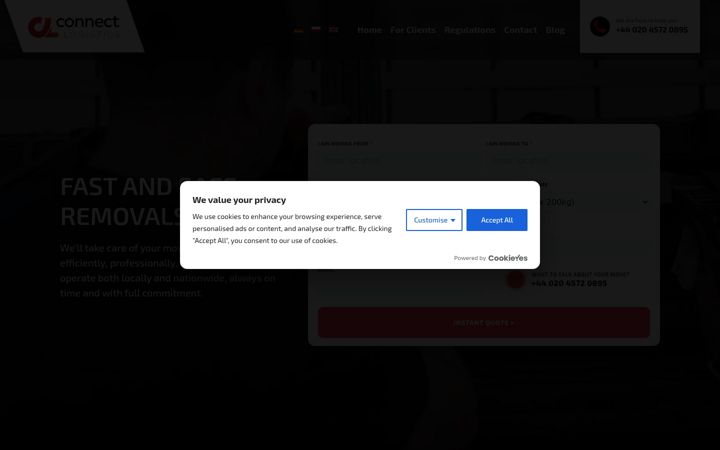 Screenshot of connect-logistics.co.uk