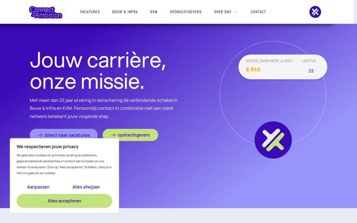 Screenshot of connect2ambition.nl
