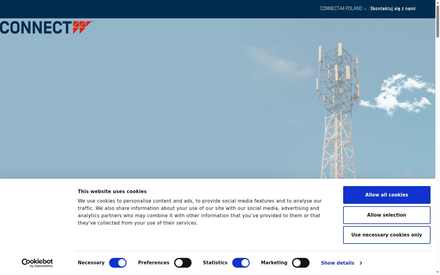 Screenshot del banner di consenso mostrato prima di qualsiasi interazione