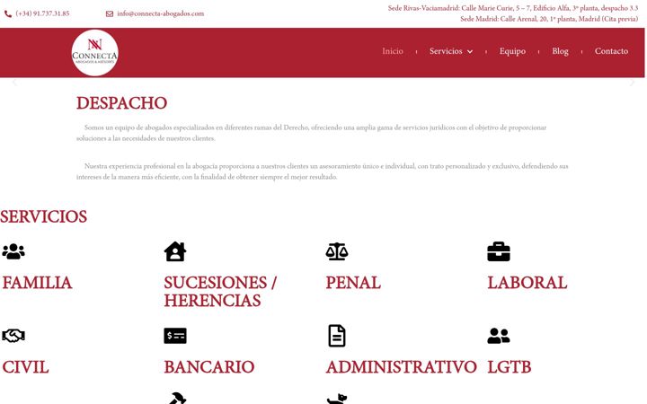 Screenshot of connectaabogados.com
