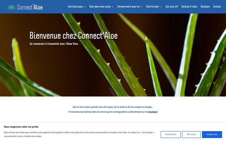 Screenshot of connectaloe.com