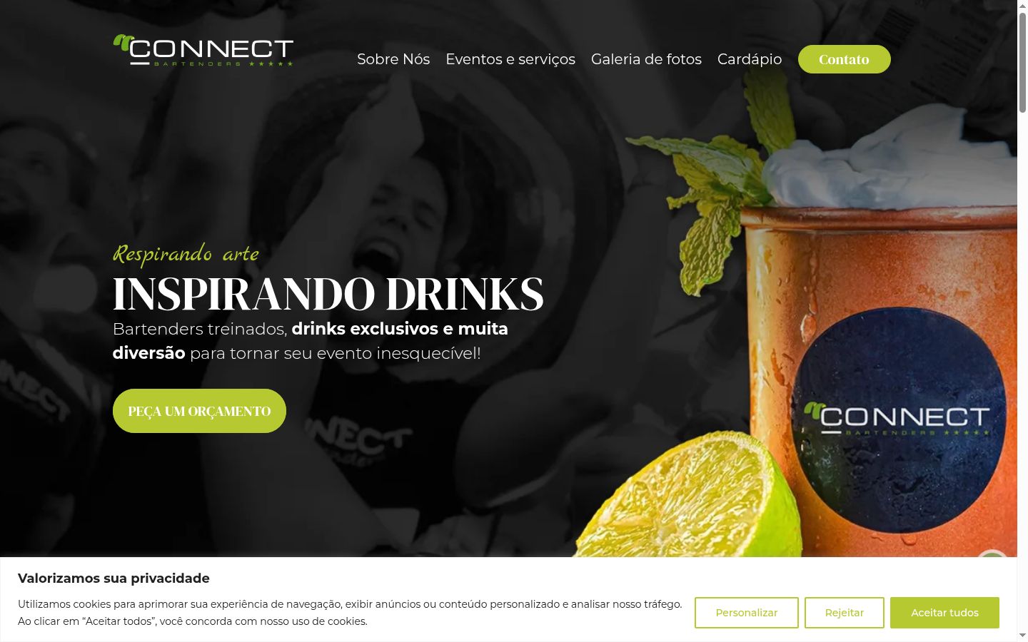 Screenshot of the consent banner shown before any interaction