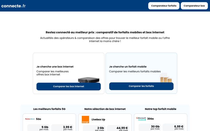 Screenshot of connecte.fr
