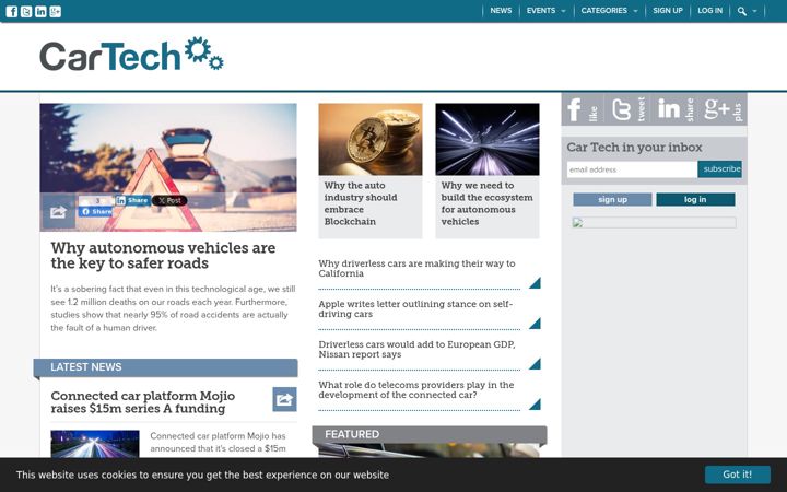 Screenshot of connectedcar-news.com
