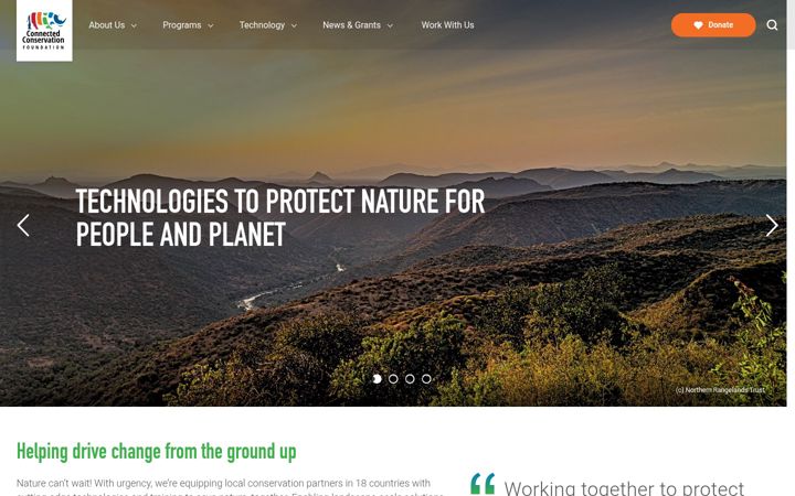 Screenshot of connectedconservation.foundation