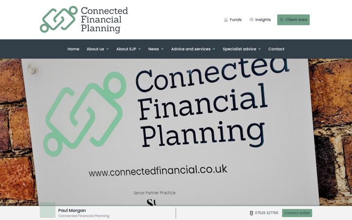 Screenshot von connectedfinancial.co.uk