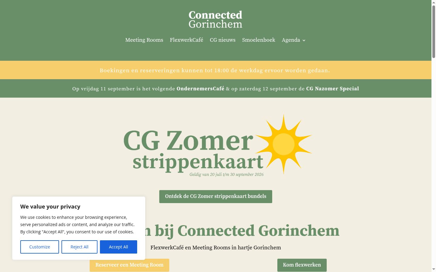 Screenshot del banner di consenso mostrato prima di qualsiasi interazione
