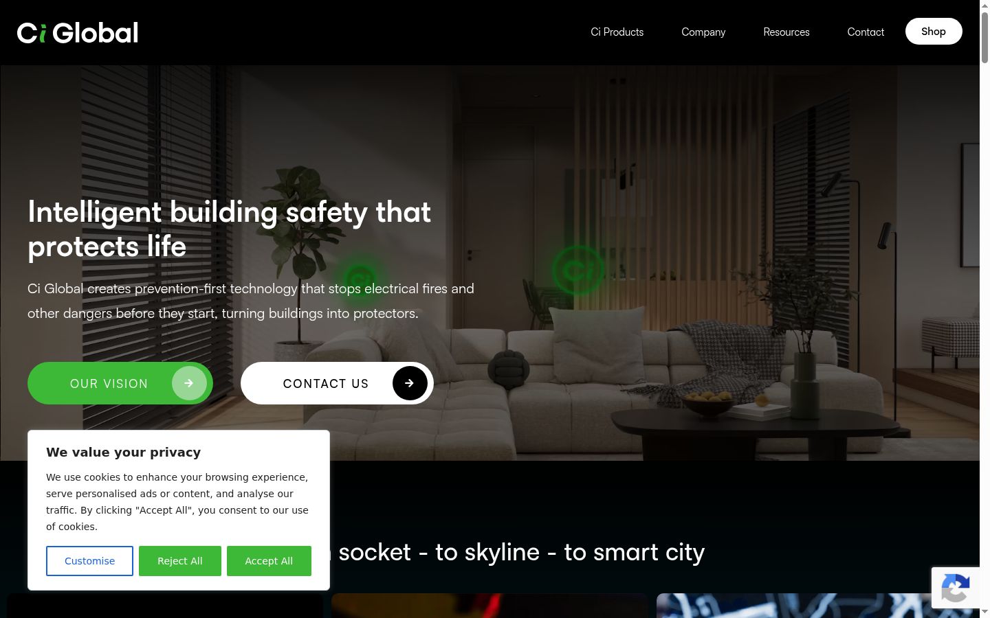 Screenshot of the consent banner shown before any interaction