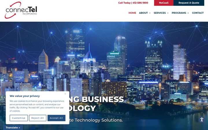 Screenshot of connectelinc.com