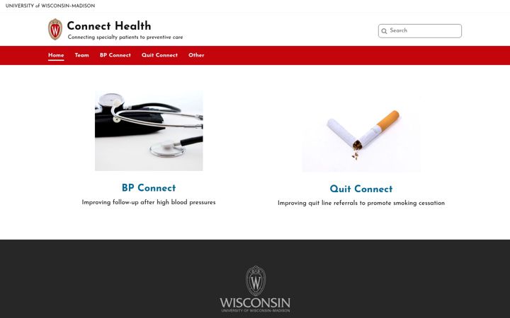 Screenshot of connecthealth.wisc.edu