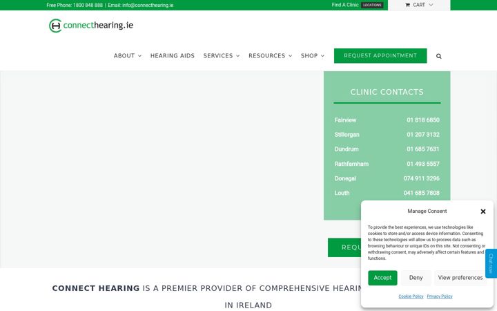 Zrzut ekranu connecthearing.ie