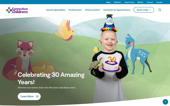 Screenshot of connecticutchildrens.org
